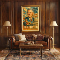 Bill Clinton 42nd President of the United States Layered Digital Collage Poster