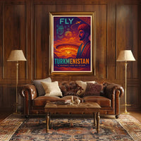 Turkmenistan Vintage Travel Poster with Cultural Elements PosterGoat