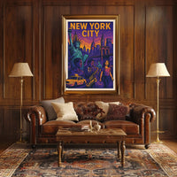 Vibrant New York City Poster For Home Decor With Jazz