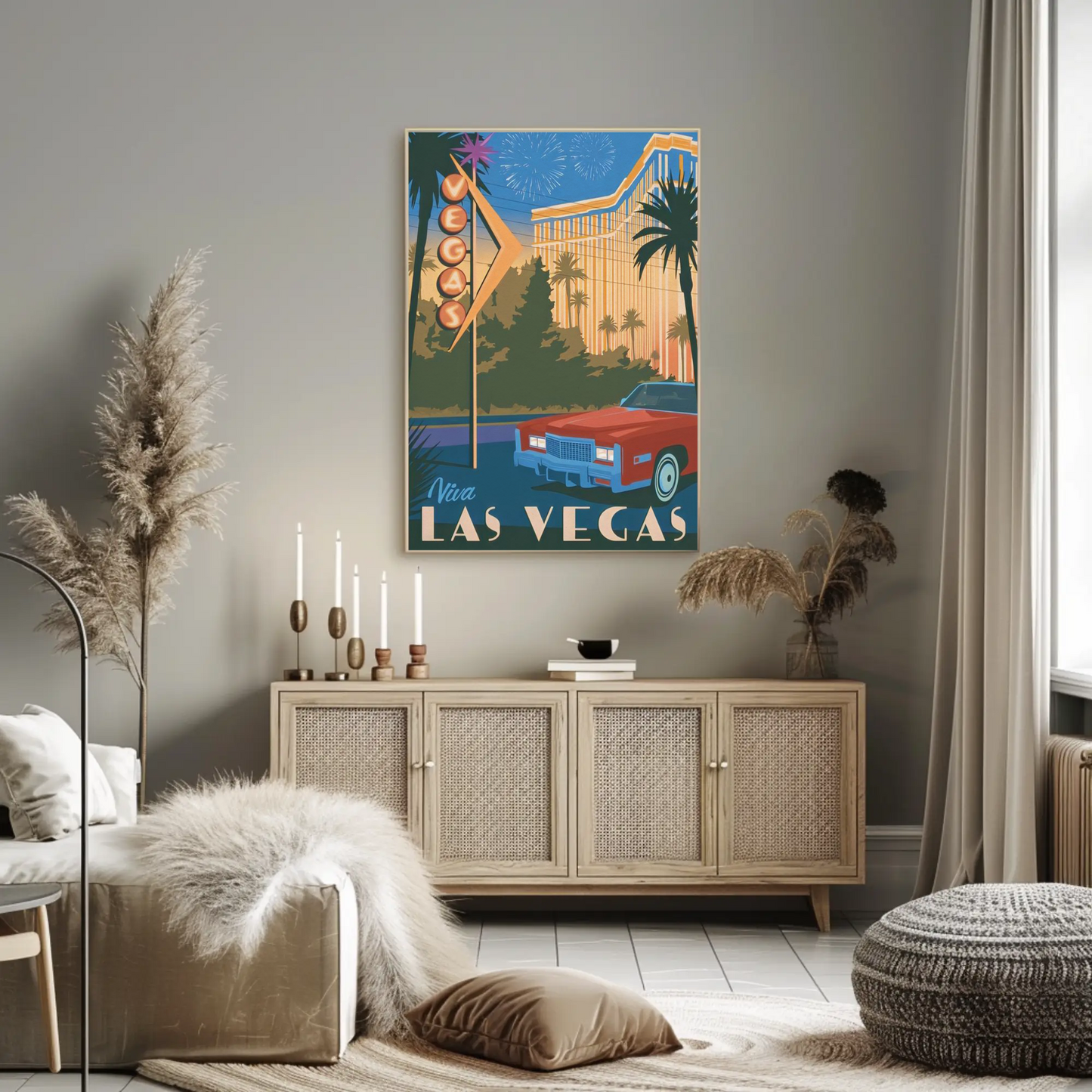 Las Vegas Vintage Poster Viva Nightlife
