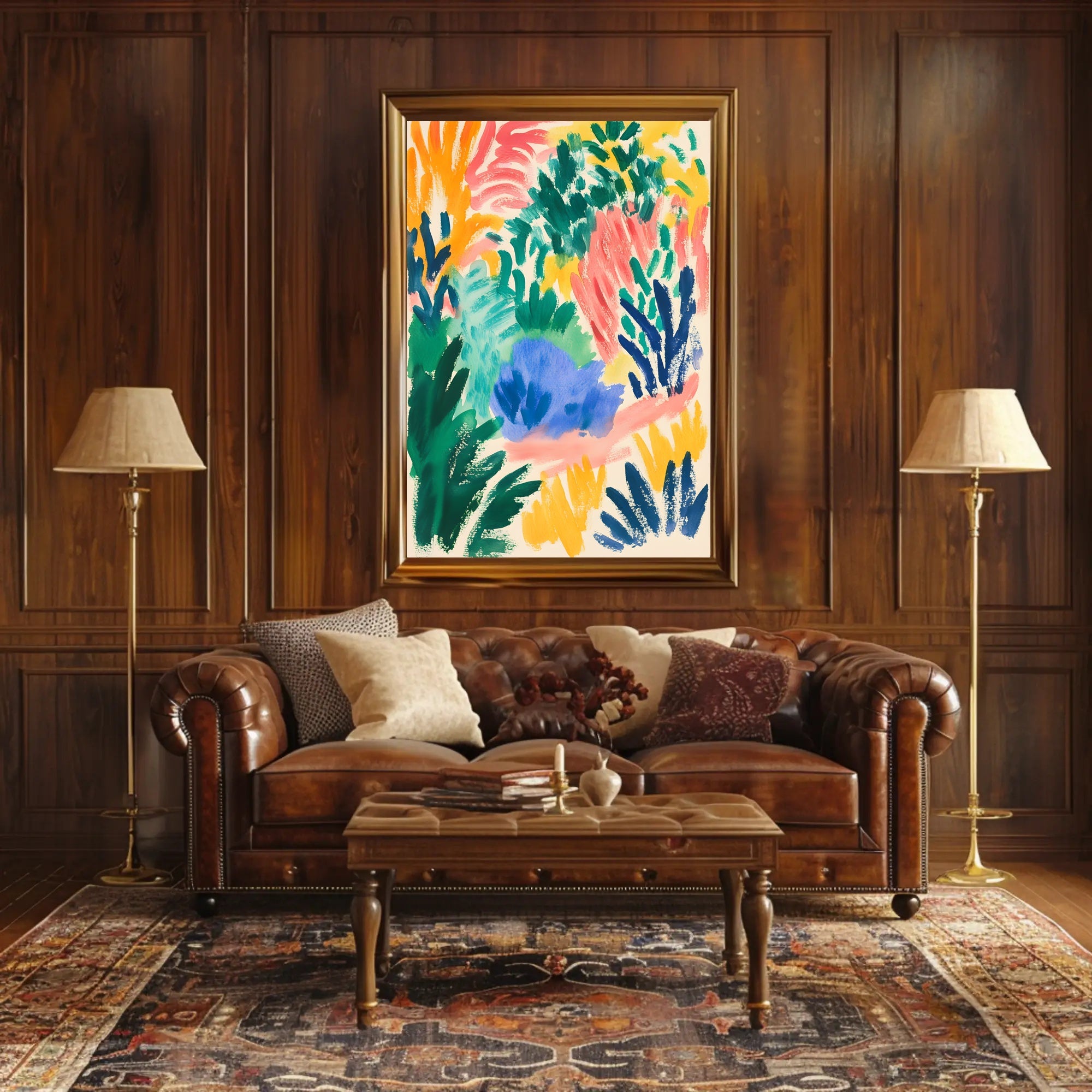 Vibrant Abstract Expressionism Poster for Artistic Home Decor