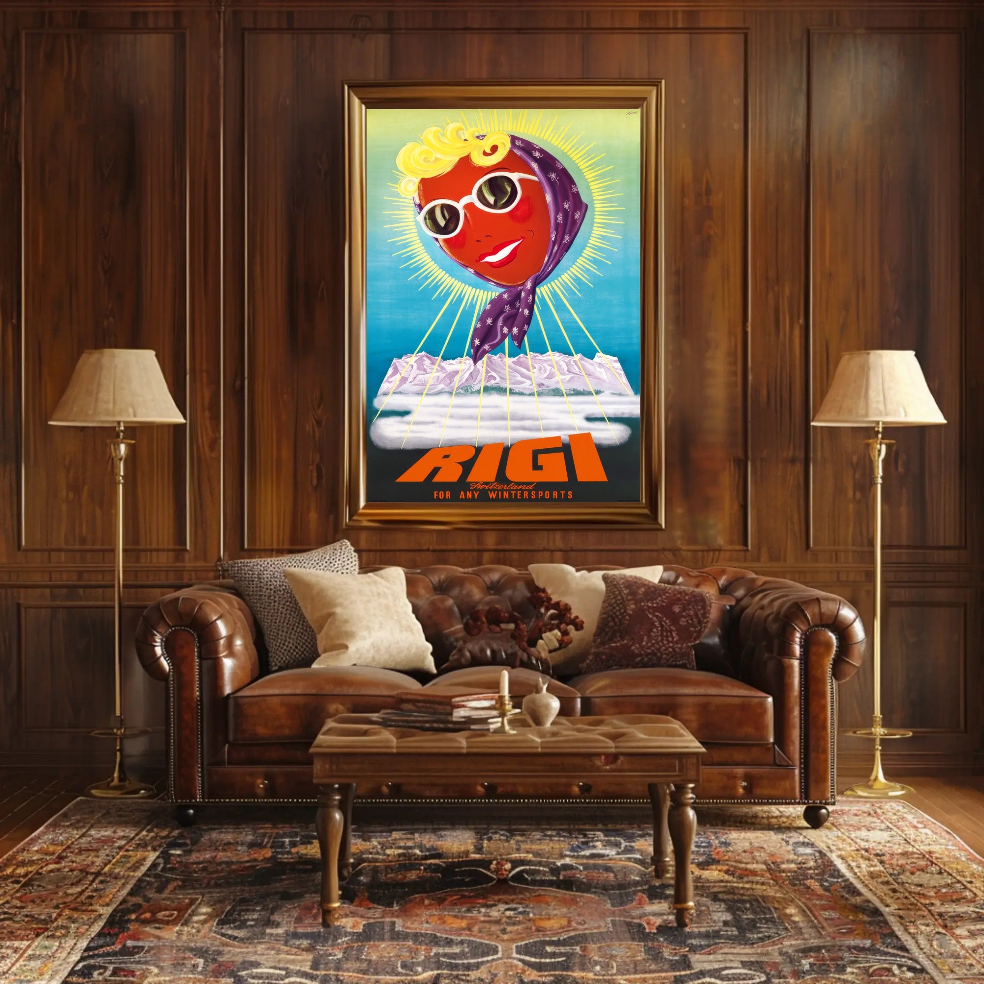 Rigi Switzerland Winter Adventure Retro Travel Poster PosterGoat