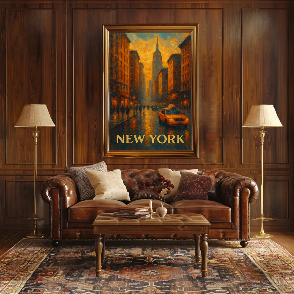 Digital New York Skyline Poster Museum Quality Urban Decor