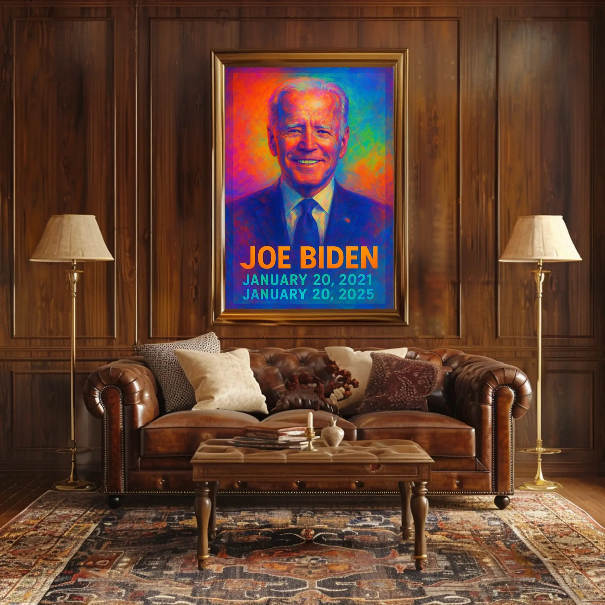 Joe Biden 46th President of the United States Neon Gradient Overlay Poster