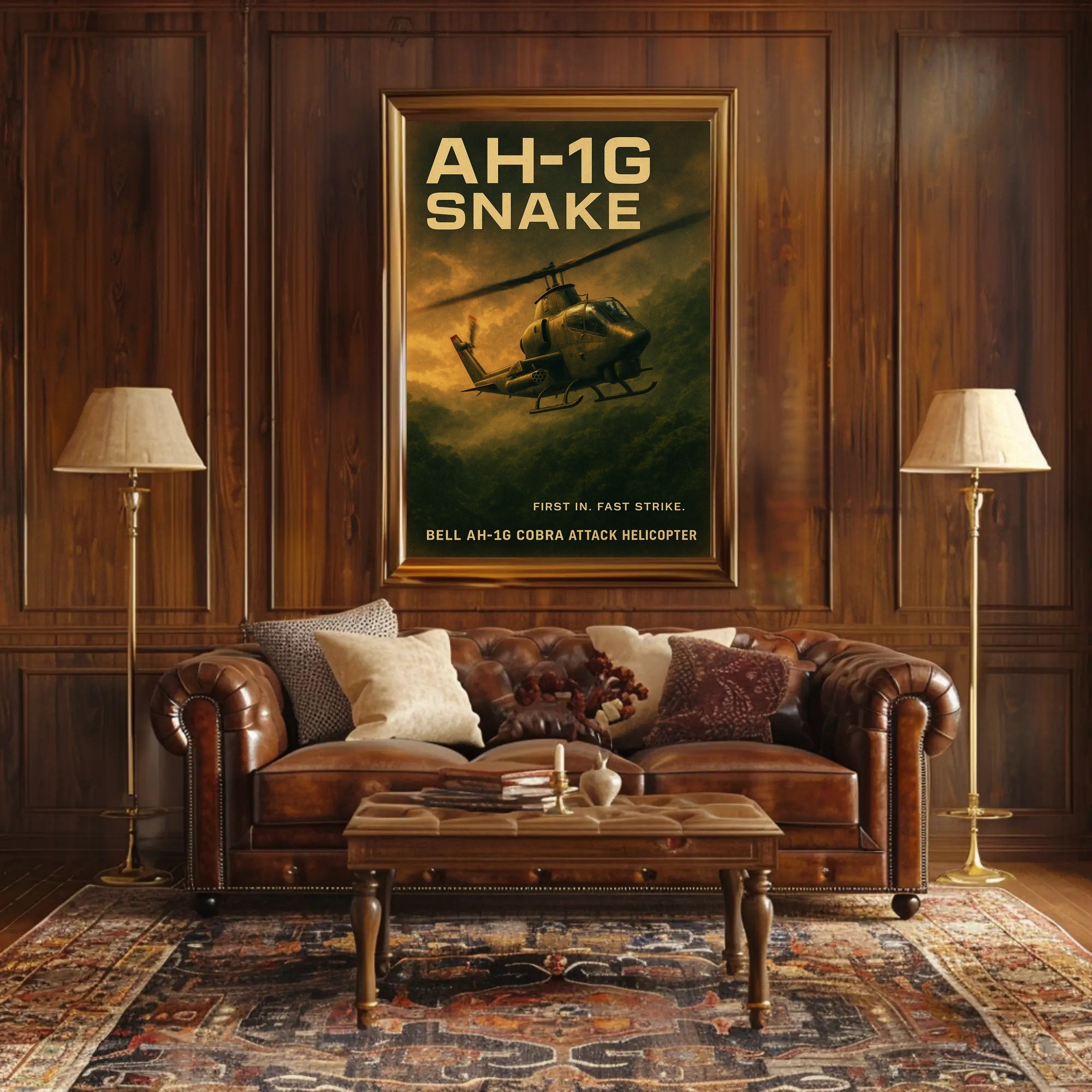 Bell AH-1G Cobra Helicopter Military Recruitment Poster