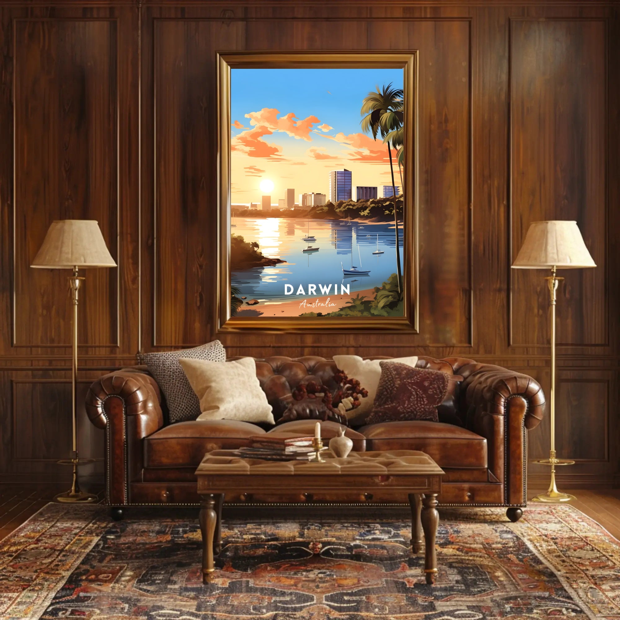 Serene Sunset in Darwin Urban or Cityscape Poster