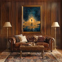 Solitude and Reflection in a Cosmic Abstract or Artistic Poster