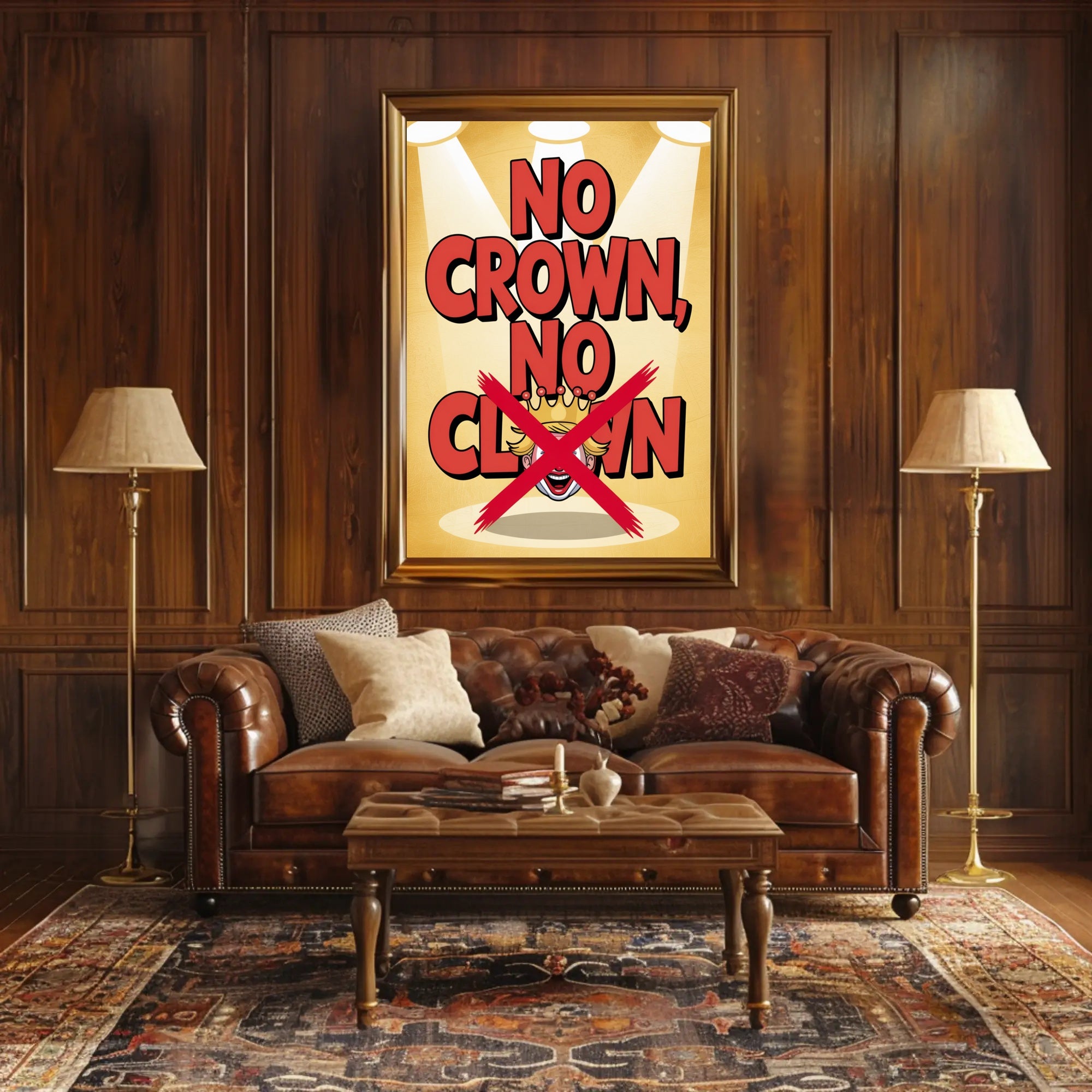 No Crown No Clown Political or Propaganda Poster