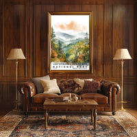 Great Smoky Mountains Watercolor Wall Art Poster