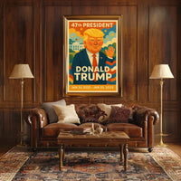 Trump Kaleidoscope Stars Journey Patriotic Retro 80s Poster