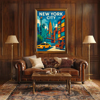 New York City Poster Vibrant Cityscape For Home Decor