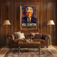 Bill Clinton 42nd President of the United States Glitch Hop Art Poster
