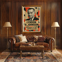 Lyndon B. Johnson 36th President of the United States Layered paper Collage Poster