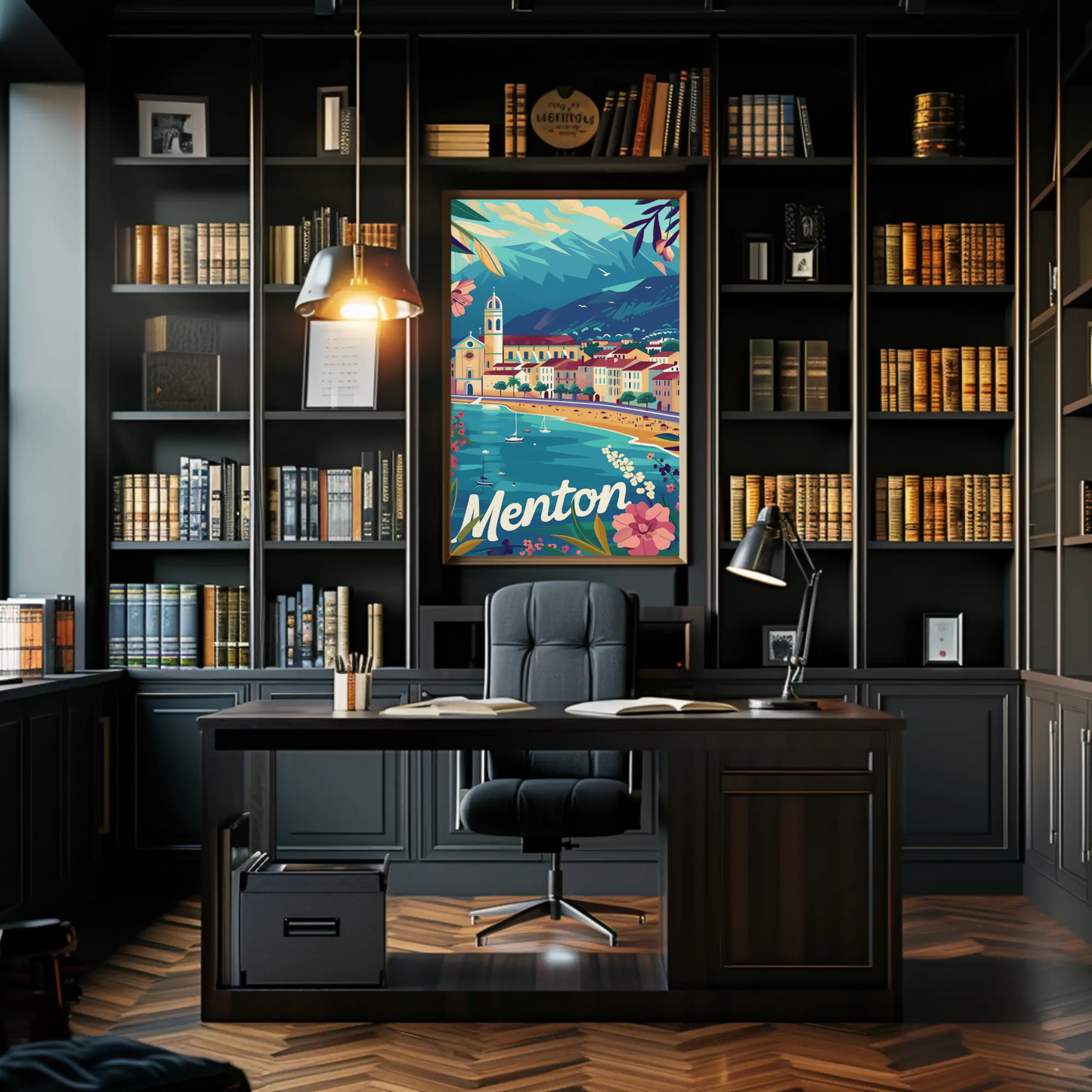 Menton French Riviera Coastal Town Travel Poster