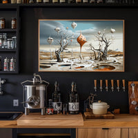 Surreal Landscape with Futuristic Tree-Pods: Sci-Fi Poster