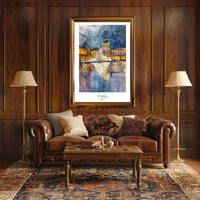 Louvre Pyramid at Night: Impressionistic Travel Poster PosterGoat