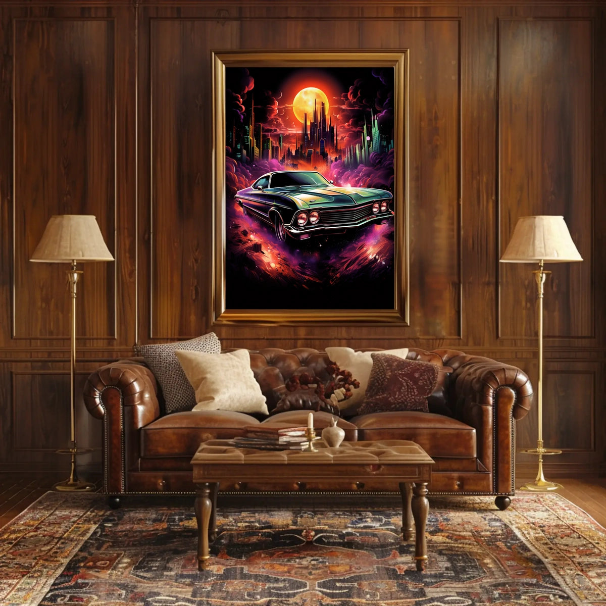 Neon Cityscape Drive Poster