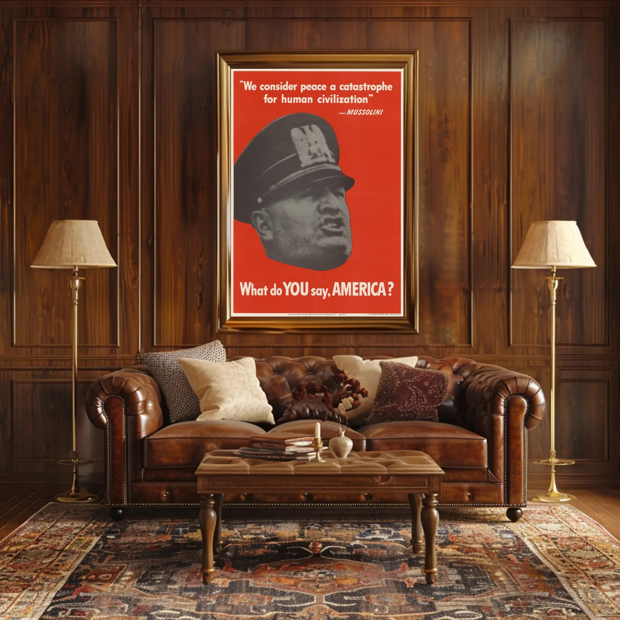 Mussolini's Provocation Poster PosterGoat