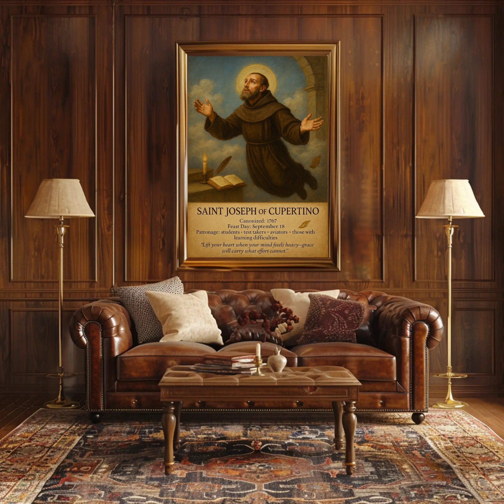 Saint Joseph of Cupertino Religious Levitation Heritage Poster