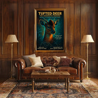 Mystical Tufted Deer in Lush Forests Animal Poster