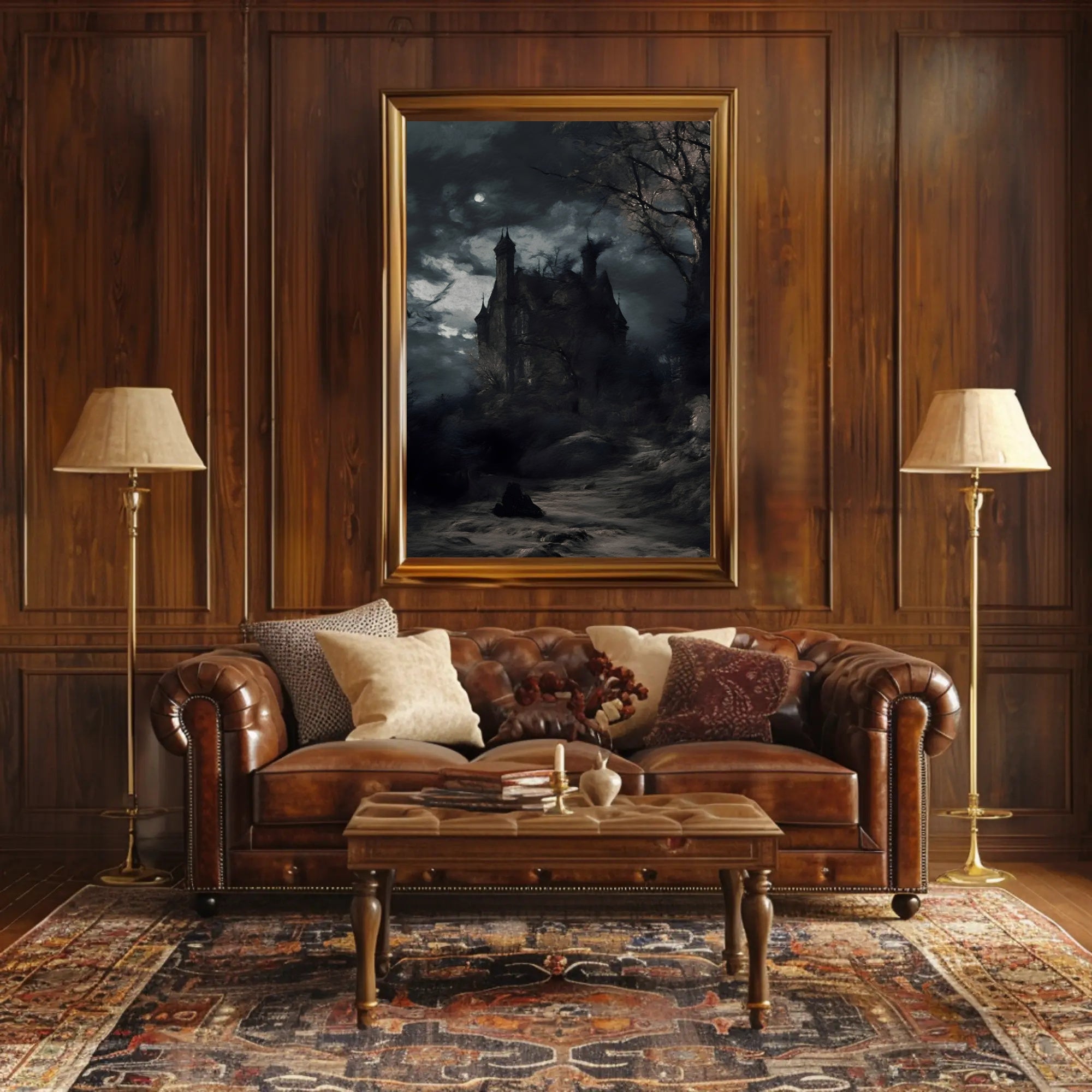 Haunted Castle in Moonlight Fantasy or Mythology Poster PosterGoat