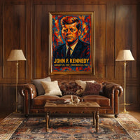 John F. Kennedy 35th President of the United States Glitch Hop Art Poster