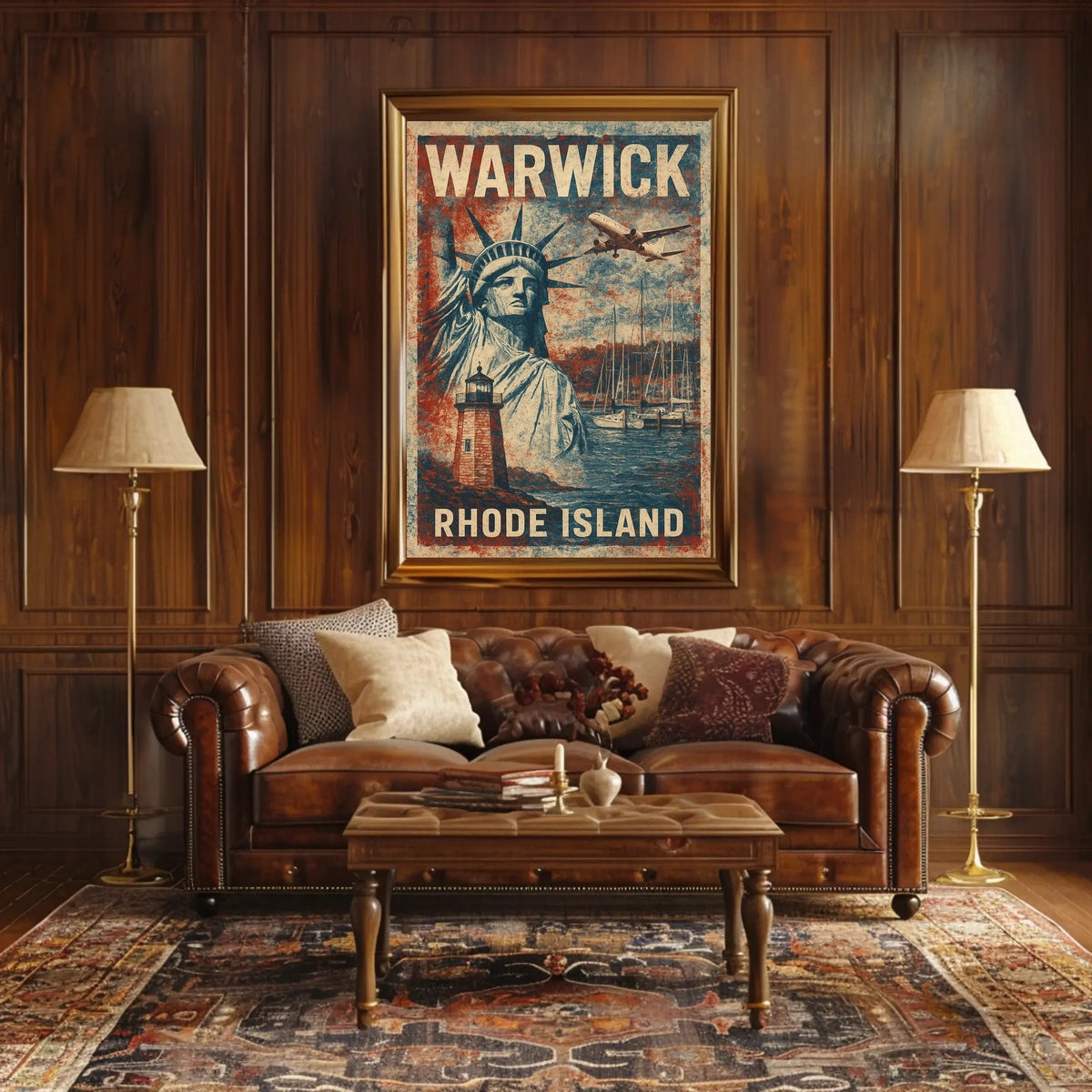 Warwick Rhode Island Vintage Travel Wanderlust Poster