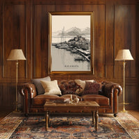 Kalamata Harbor Sketch Poster