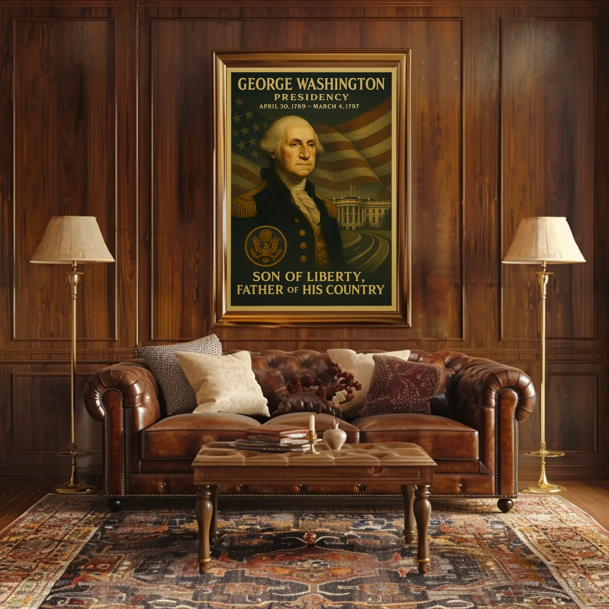 George Washington Presidential Portrait Historical Poster