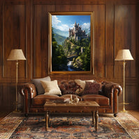 Enchanted Castle In The Mountains Poster PosterGoat