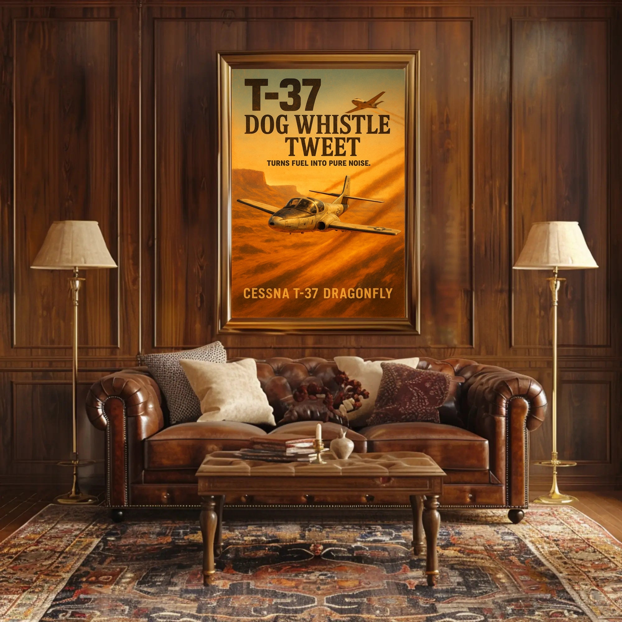 Cessna T-37 Dragonfly Illustrated Military Recruitment Poster