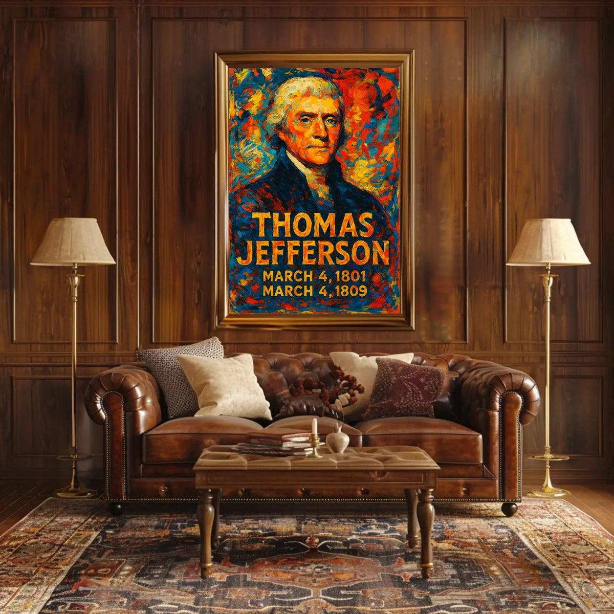 Thomas Jefferson 3rd President of the United States Glitch Hop Art Poster