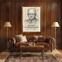 Dwight Eisenhower Vintage Sketch Line Art Collectors Poster