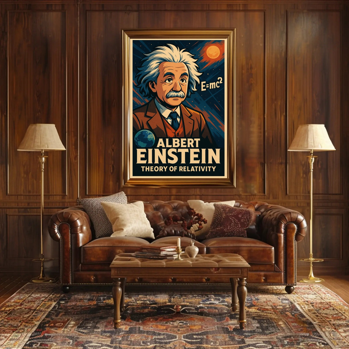 Albert Einstein Relativity Science Study Poster