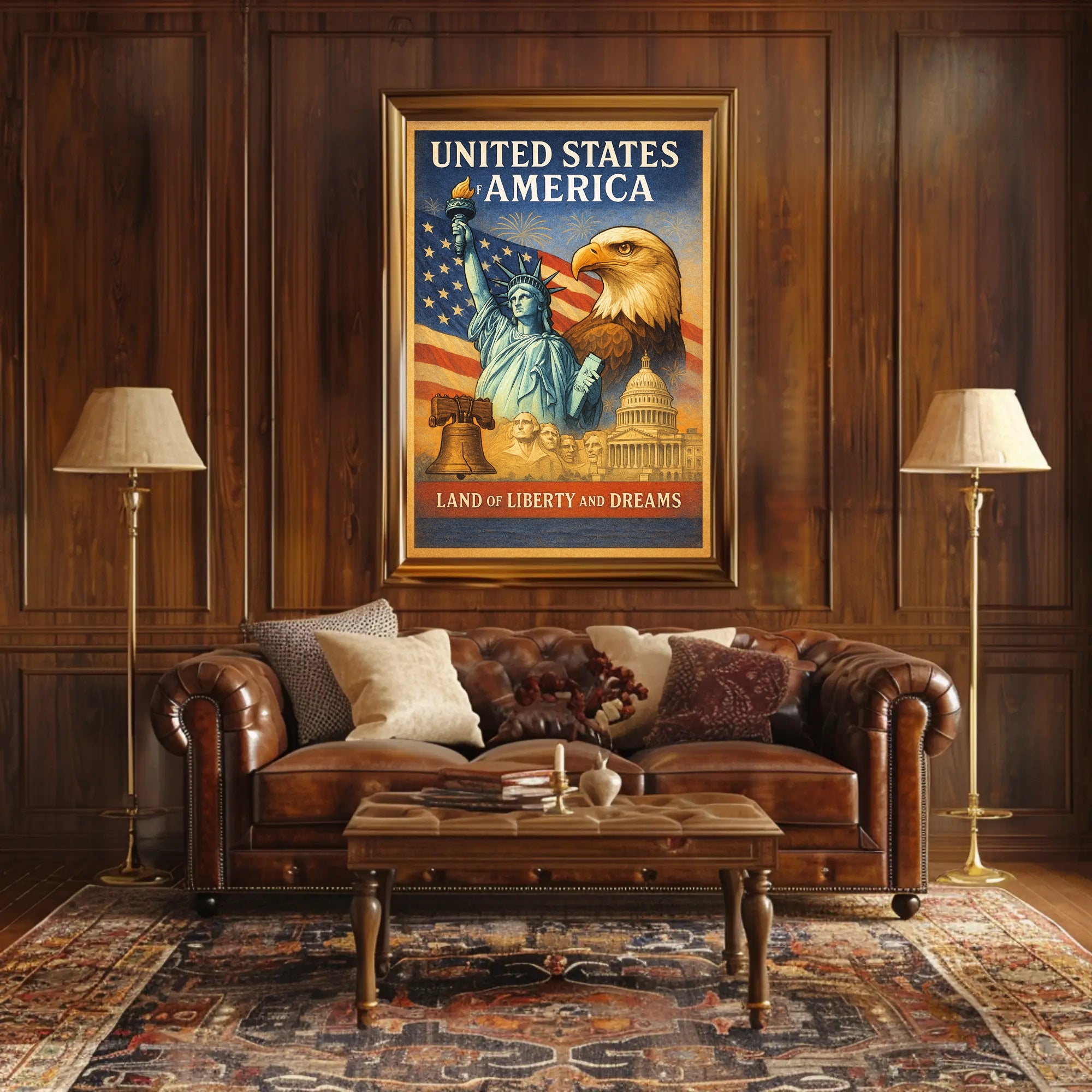 Land of Liberty and Dreams Poster PosterGoat