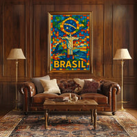 Vibrant Brazil Mosaic Poster