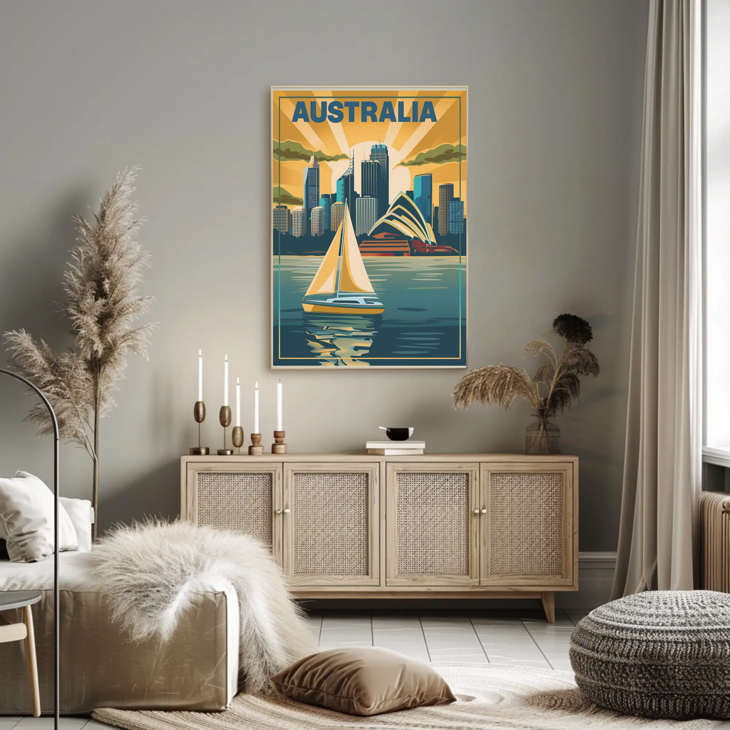 Vintage Travel Poster - Australia Sydney Harbor