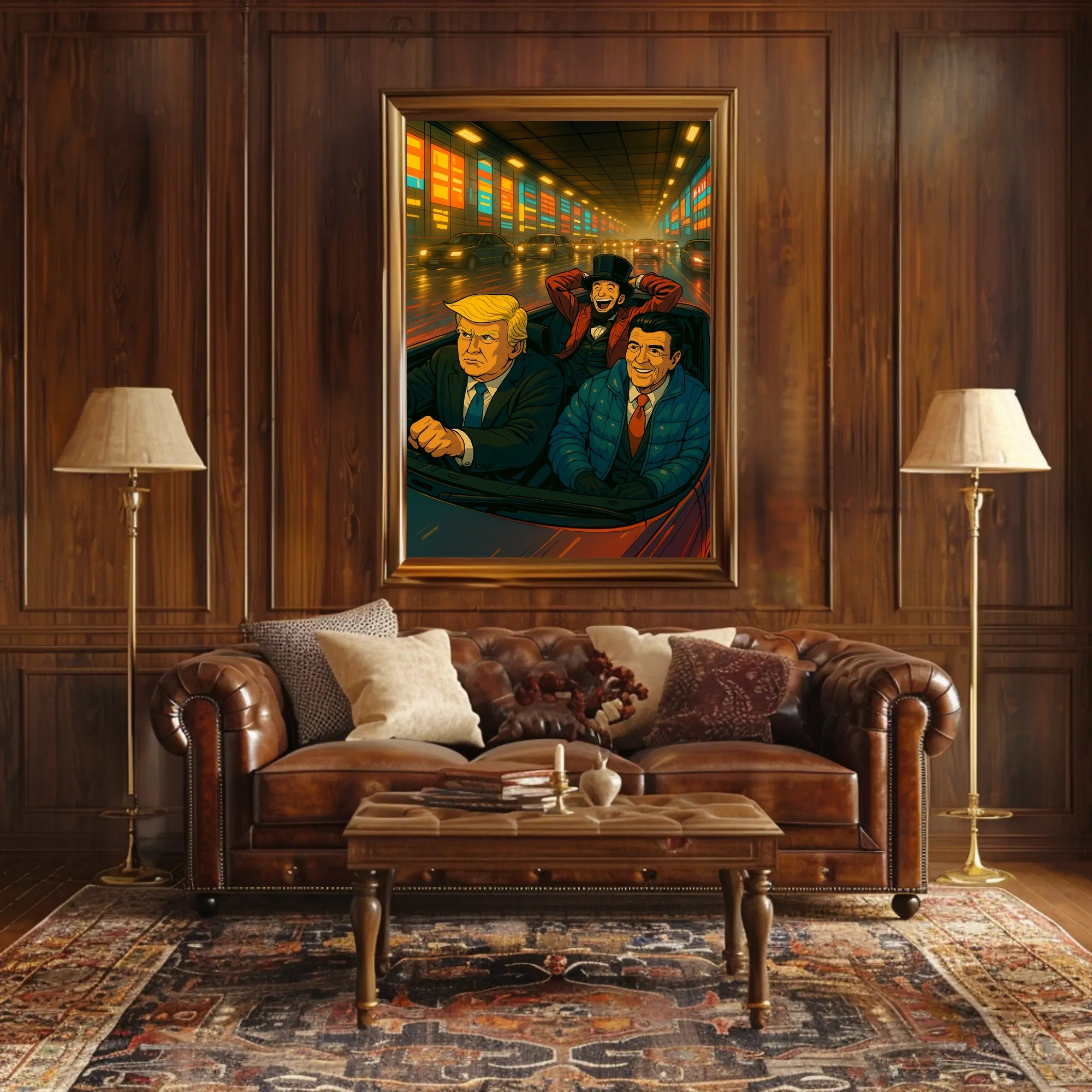 Whimsical Journey in a Convertible - Pop Culture Poster