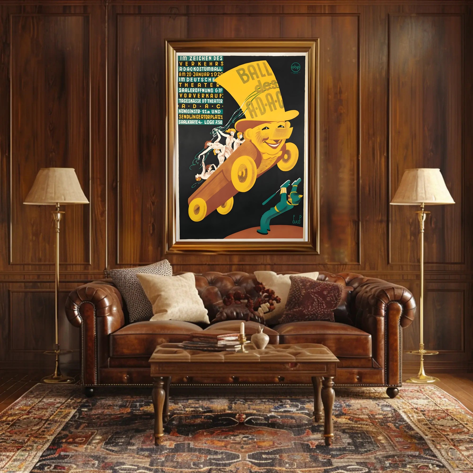 Vintage A-D-A-C Costume Ball Art Print Decor