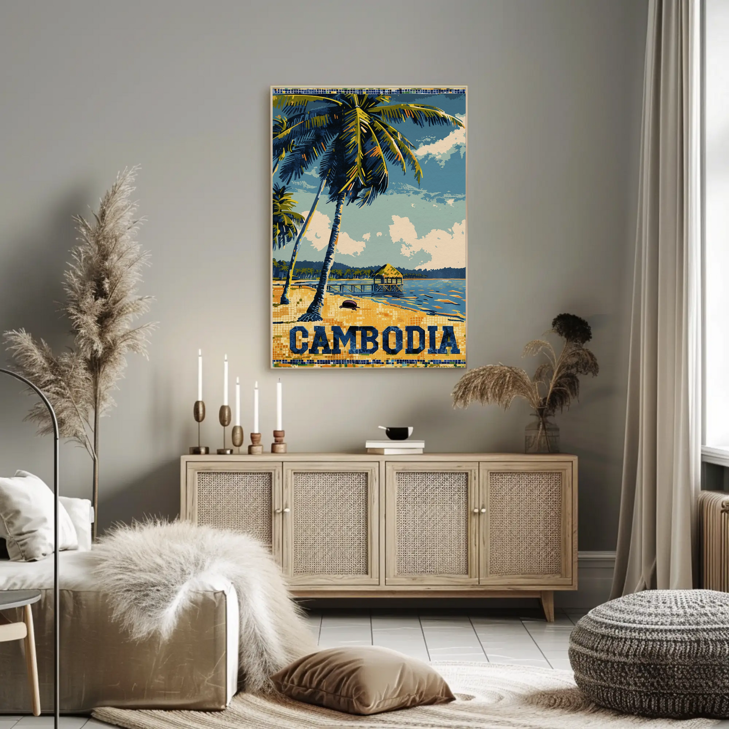 Cambodia Vintage Poster