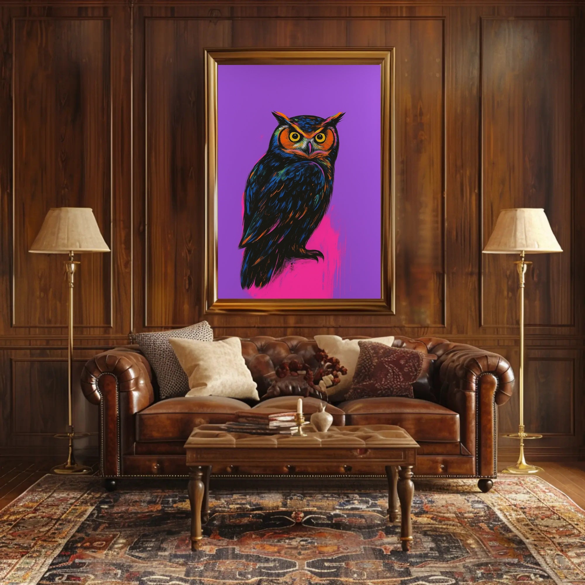 Vibrant Owl Portrait Poster
