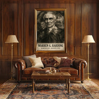 Warren G. Harding 29th President of the United States Double Exposure Poster