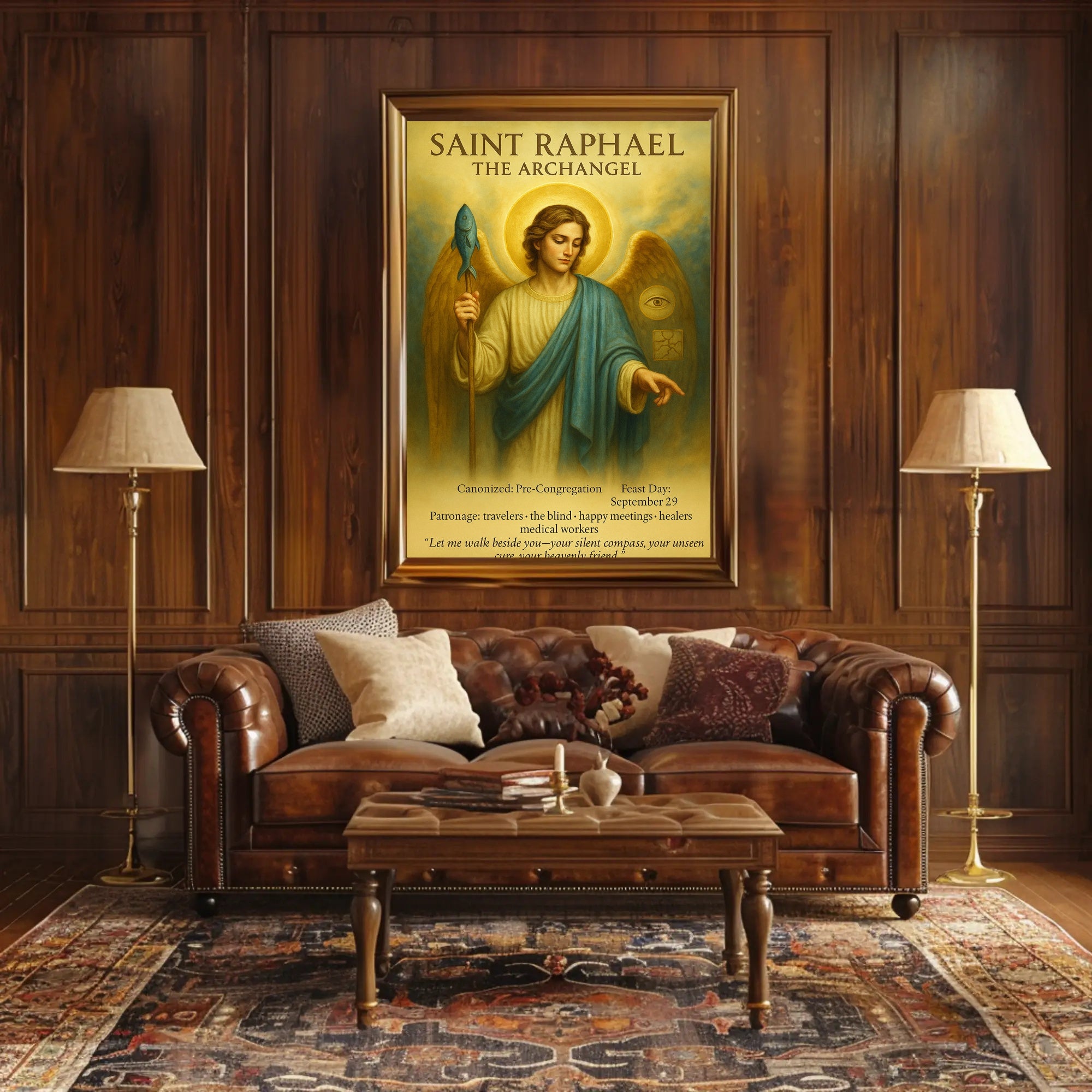 Saint Raphael Archangel Poster: Spiritual Guidance and Support Fantasy
