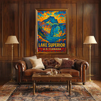 Lake Superior U.S.-Canada Poster