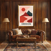 Oregon Abstract Landscape Poster