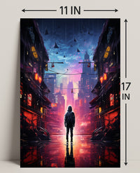 Neon Cityscape Poster