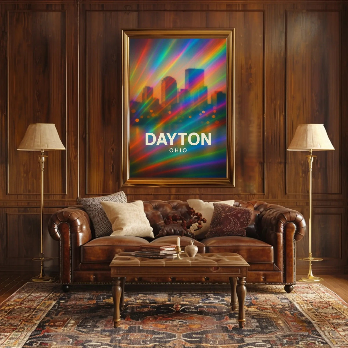 Dayton Ohio Cityscape Digital Painting Decor Lovers Poster
