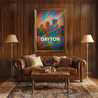 Dayton Ohio Cityscape Digital Painting Decor Lovers Poster