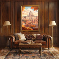 Rome's Iconic Autumn Cityscape Art Poster