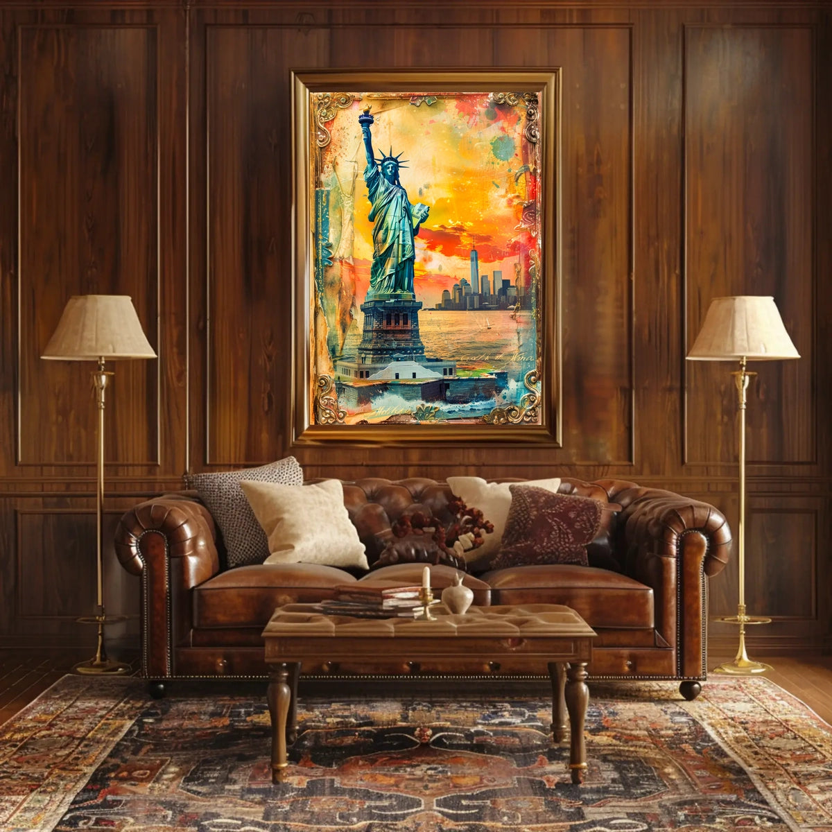 Statue Of Liberty New York City Poster Vintage Wall Art